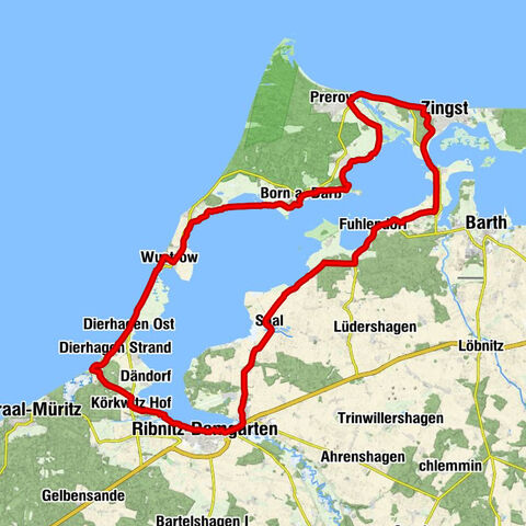 Ribnitz-Damgarten - Damgarten - Dechowshof - Kückenshagen