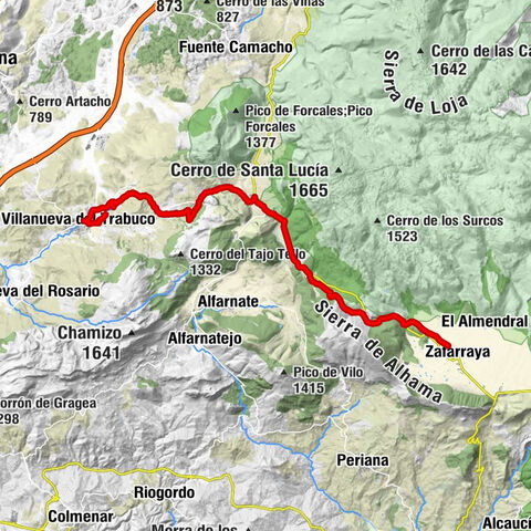 Zafarraya - Venta de la Leche - Urbanización Mª de los Ángeles - Villanueva del Trabuco