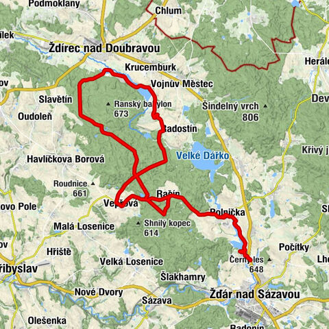 Žďár nad Sázavou - Restaurace Polnička - Polnička - sv. Václav (kaple)