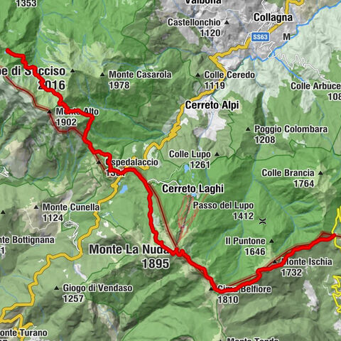 Rifugio Città di Sarzana - Monte La Nuda - Cima Belfiore - Passo Pradarena