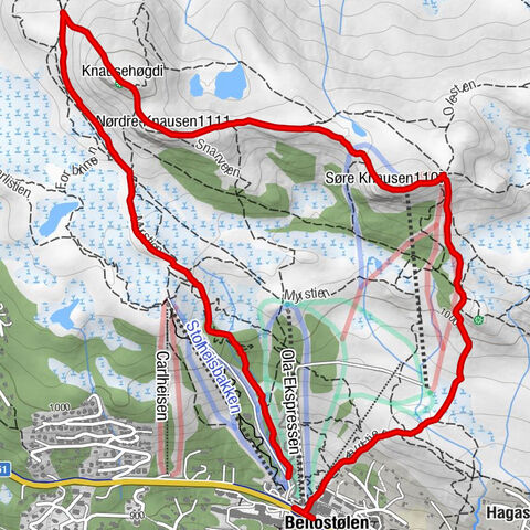 Beitostølen - Søre Knausen - Nørdre Knausen - Knausehøgde
