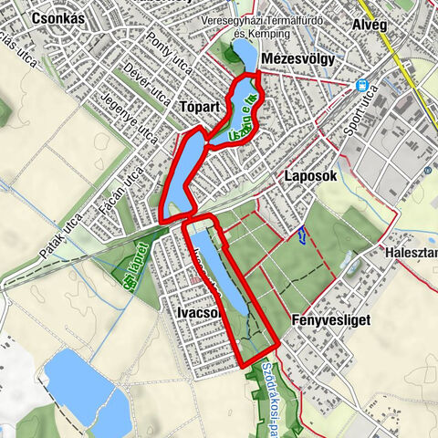 Mézesvölgy - Tópart - Veresi Csárda - Veresegyház