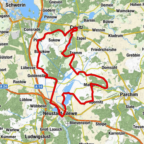 Banzkow - Trend Hotel - Crivitzer Stadtkirche - Jagdschloss Friedrichsmoor