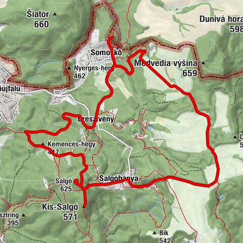 Eresztvény - Kemencés-hegy - Salgó - Kis-Salgó