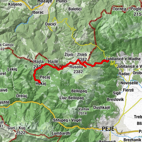 Komuna e Pejës / Opština Peć - Rusolia - Hajlë - Rekë e Allagës