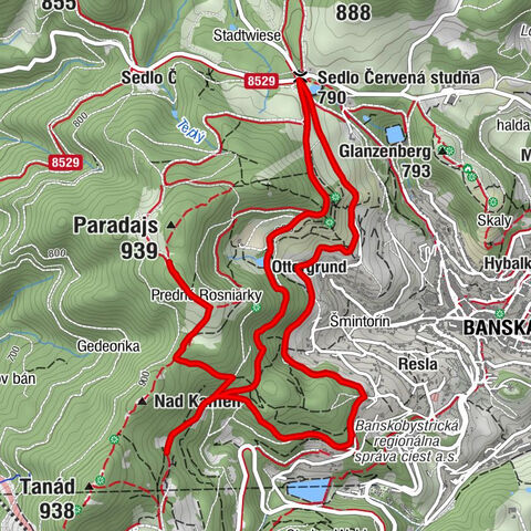 Banská Štiavnica - Sedlo Červená studňa - Rosniarky - predné