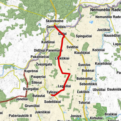 Skaistkalne - Germaniškis - Gužai - Tylinava