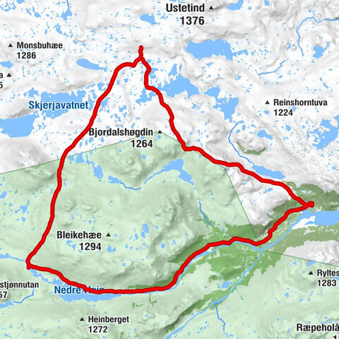 Tuva Turisthytte - Rundenuten - Heinseter turisthytte - Nore og Uvdal