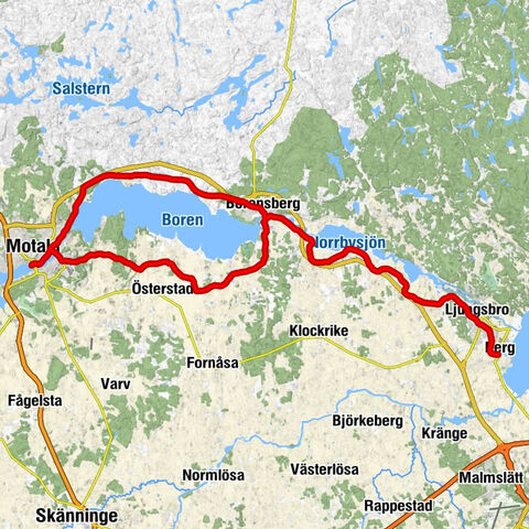 Centrum - Motala - Salemkyrkan - Ekebyborna kyrka