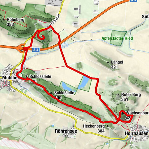 Mühlberg - Burgberg - Wachsenburg - Schloßleite