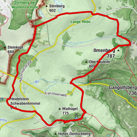 Oberelsbach - Ilmenberg - Heidelstein Schwabenhimmel - Naturspielplatz Schornhecke
