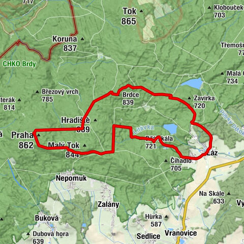 Láz - Brdce - Bílá skála - Horní Láz