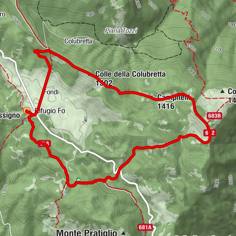 Rifugio Forestale - Colle della Colubretta - Campitelli - Pozzo della Creta Rossa