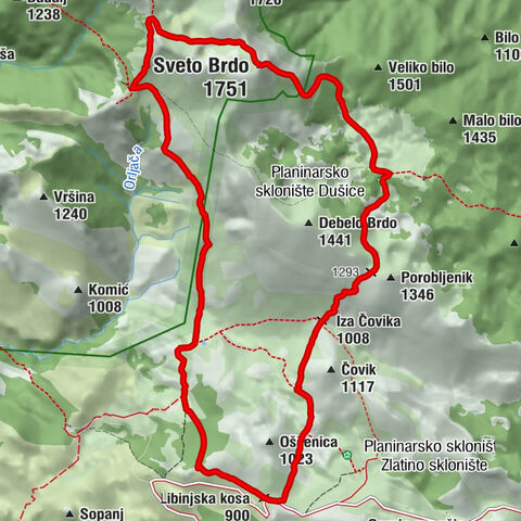 Libinjska kosa - Iza Čovika - Sveto Brdo - Mali Vlaškograd