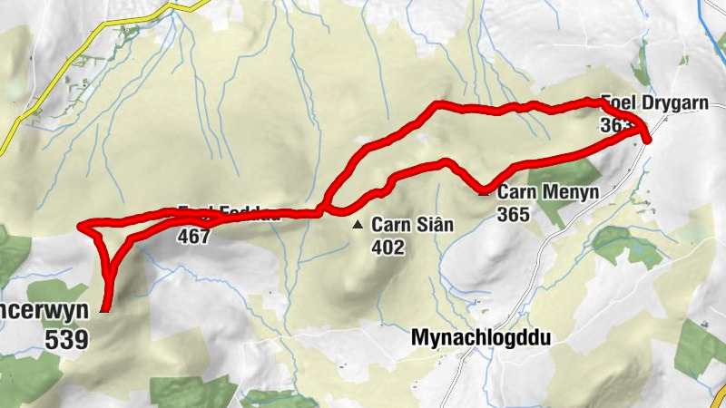 Mynachlog-Ddu - Foel Feddau - Foel Cwmcerwyn - Crymych