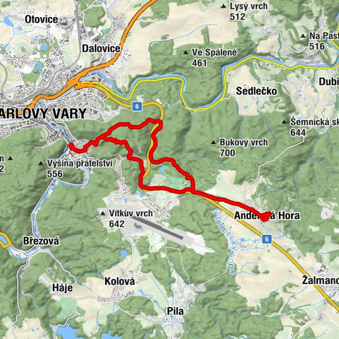 Karlovy Vary - svatá Maří Magdaléna - Andělská hora - pramen Tržní