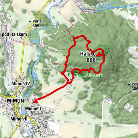 Mimoň - U Kaštanů - Vranov - Ralsko