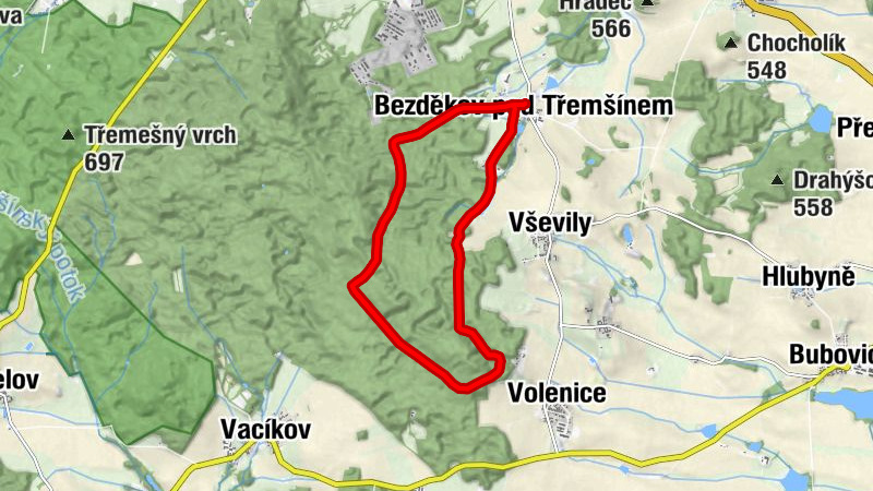 Bezděkov pod Třemšínem - Studánka u Soudného - Lovecká chata Soudný