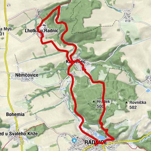 Radnice - Nanebevzetí panny Marie - Kamenec - Lhotka u Radnic