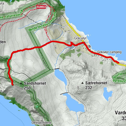 Herøy - Goksøyr - Sandshornet - Lundeura
