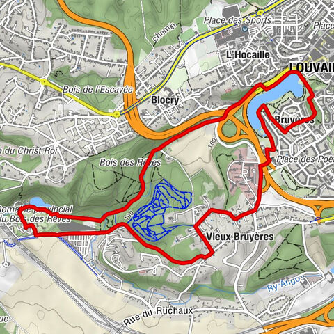 Mont-Saint-Guibert - Vieux Bruyères - Louvain-la-Neuve - Ottignies-Louvain-la-Neuve
