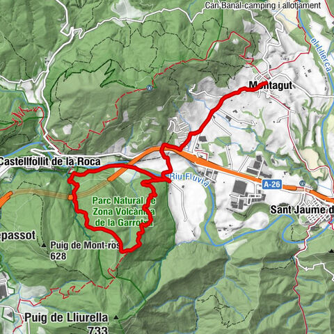 Montagut - El Castellet - Castellfollit de la Roca - Mare de Déu de la Devesa