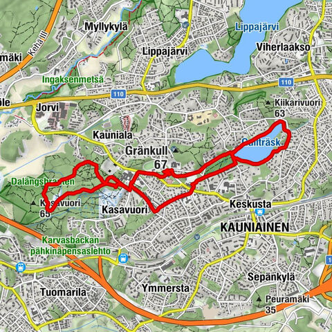 Kauniainen - Kasavuori - Espoo