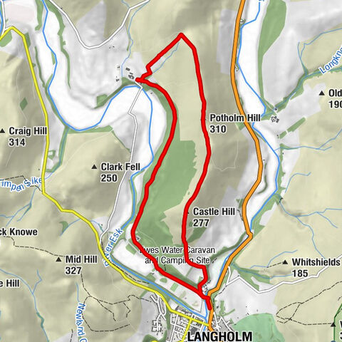 Langholm - Holmhead - Potholm Hill - Castle Hill
