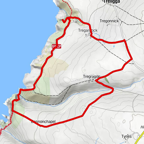 Delabole - Tregardock - Dannonchapel - St. Teath