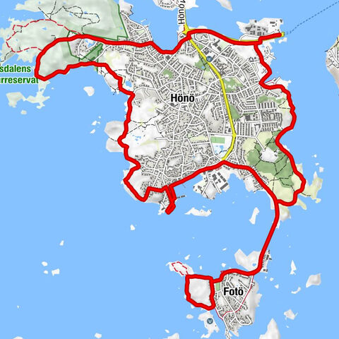 Hönö Pinans färjeläge - Fotö - Hönö Missionskyrka - Öckerö kommun