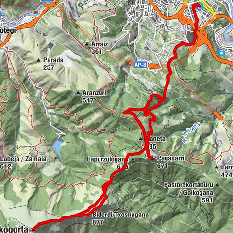 Miribilla - Biderdi/Txosnagana - Ganekogorta - Ganeta