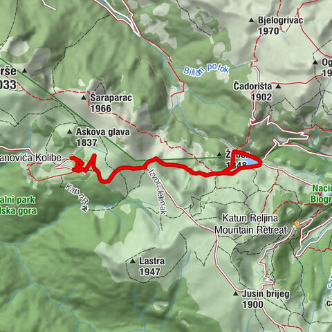 Damjanovića Kolibe - Svatovsko groblje - Tutića katun