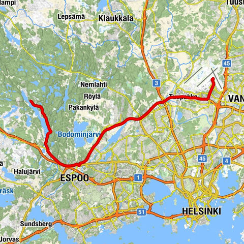 Lentokenttä - Luuluola - Espoo - Solvalla