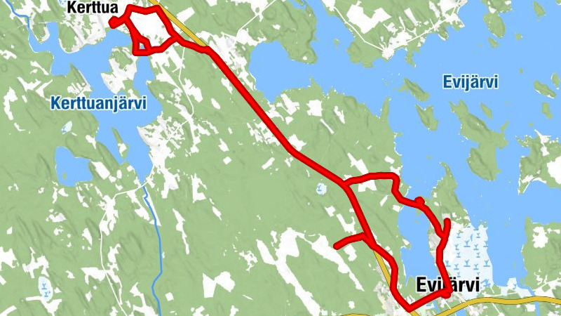 Evijärvi - Evijärven kirkko - Navetta-aho - Kultalahti