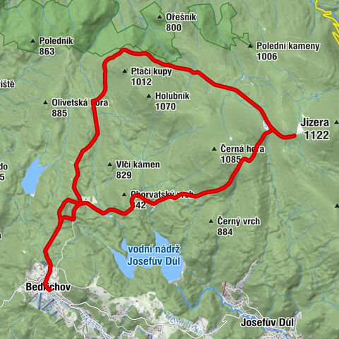 Bedřichov - Dolina - Hřebínek - U Tetřeví boudy