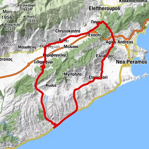 Δήμος Παγγαίου - Σιδηροχώρι - Ι. Ν. Αγίου Γεωργίου - Παραλία Μυρτοφύτου