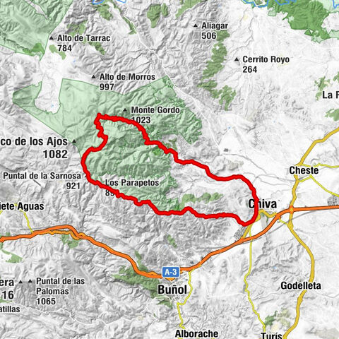 Chiva - Puntal de la Sarnosa - Puntal del Modroño - Los Parapetos