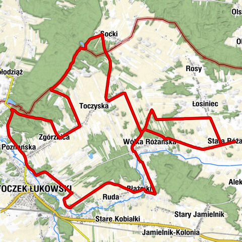 Stara Róża - Zamoście - Wólka Różańska - Stoczek Łukowski