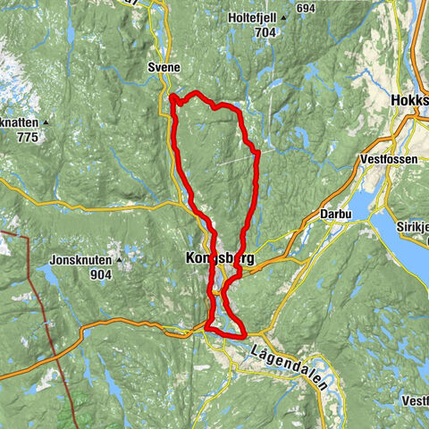 Klatreskogen - Kongsberg - Ulland - Kongsgårdmoen