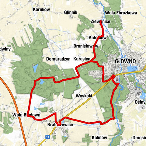Ziewanice - Patyki - Antoniew - Głowno