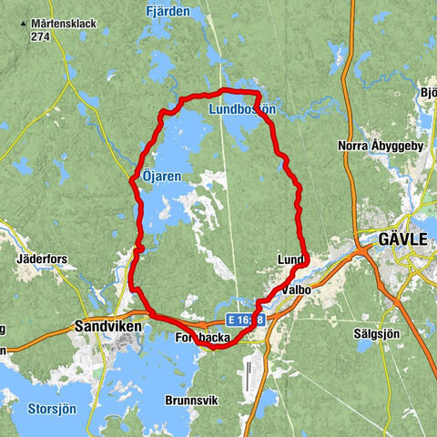 Högbo - Storsjökrogen - Forsbacka - Solbacka