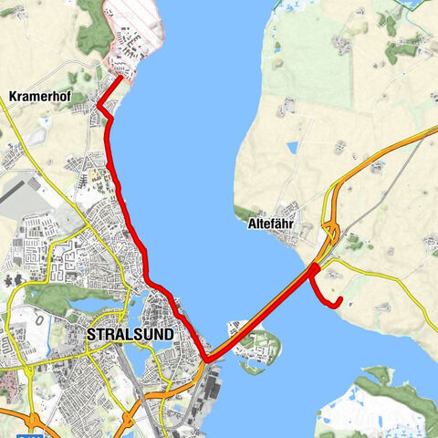 Parow - Holzhausen - Nasses Dreieck - Stralsund