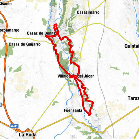 Casas de Benítez - El Vado - Villalgordo del Júcar - El Llano