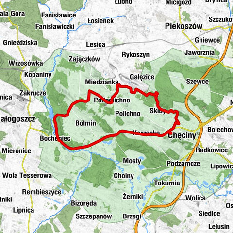 Chęciny - Zatropie - Zelejowa - Osiedle Sosnówka