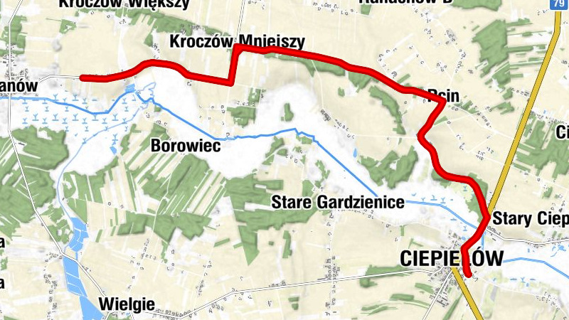 Ciepielów - Stara Wieś - Pcin - Nowy Ranachów