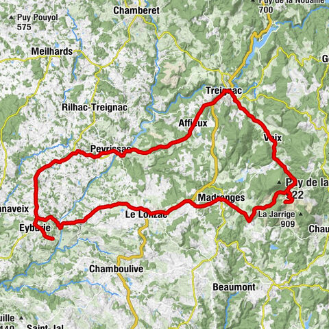 Le Puy Gros - Col du Bos - Église Notre-Dame des Bans - puy du Cerisier