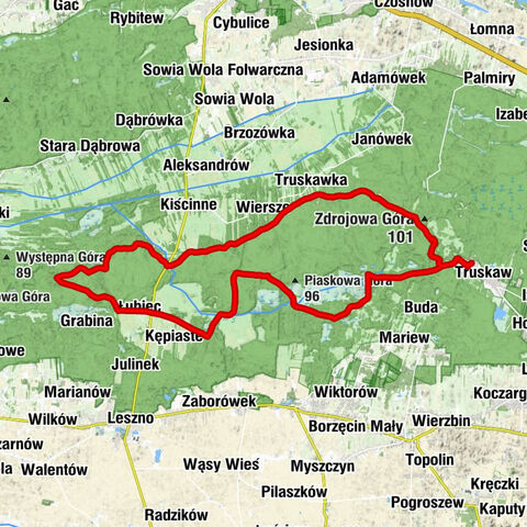 Dziupla - Dębowa Góra - Ławska Góra - Marcinowa Góra