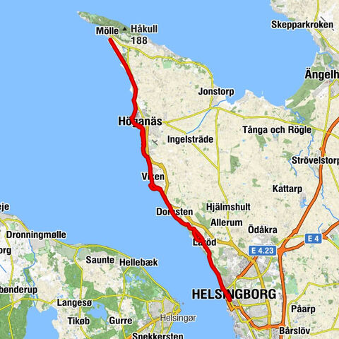 Helsingborg C - Helsingborg - Pålsjö krog - Vikens kyrka