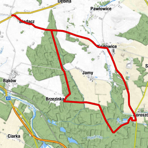 Biadacz - Piaseczna - Boroszów - Kozłowice