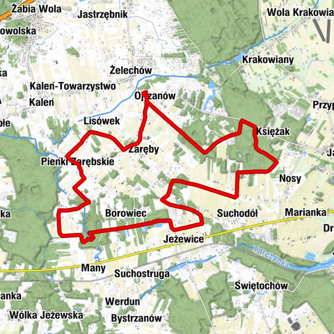 Ojrzanów - Zaręby - Lisówek - Pieńki Zarębskie